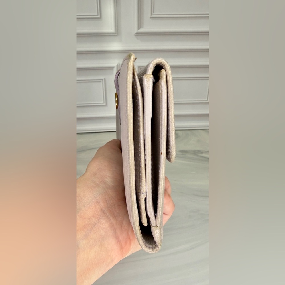 Chanel Long Wallet Light Gray Lilac Leather CC Snap Closure | Dust Bag/Shpg Bag - Picture 4 of 9